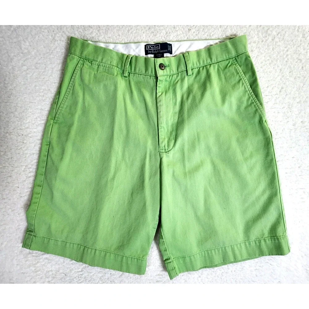 Vintage Polo Ralph Lauren Prospect Chino Shorts Mens Size 33 Green Preppy